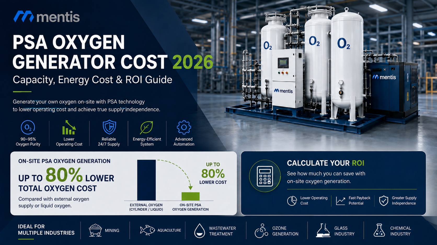 PSA Oxygen Generator Cost 2026: Capacity, Energy Cost and ROI Guide